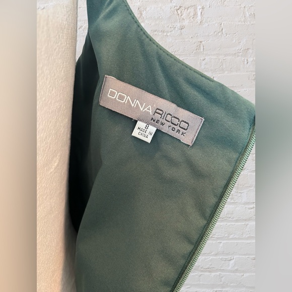 Donna Rico Army Green Satin Halter Dress Size 8 Prom Homecoming Classy Sexy - Picture 7 of 7